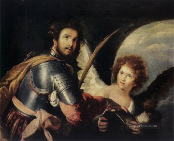  Mauricio Pintura - San Mauricio y el ángel Barroco italiano Bernardo Strozzi